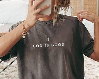 God is Good Christian Shirt Comfort Colors Christian Clothes Boho Christian Merch Teen Christian Gift Jesus Shirt Cute Christian Apparel