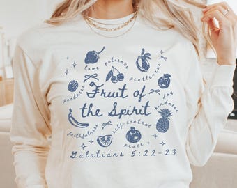 Fruit of the Spirit Shirt Christian Shirt Comfort Colors Christian Apparel Faith Gift Teen Christian Clothes Jesus Shirt Strawberry Shirt