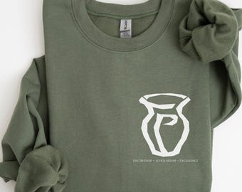 The Potter's School, TPS Merch, Small Pot Logo Crewneck Sweatshirt, Adult Unisex and Youth Sizes