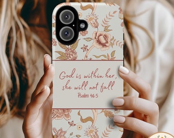 Christian Phone Case iPhone Samsung Google Phone Case Boho Christian iPhone Case Floral Christian Phone Cover Psalm Bible Verse Phone Case