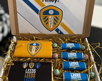 Fathers Day, Birthday Personalised Leeds United Football Chocolate Gift Box