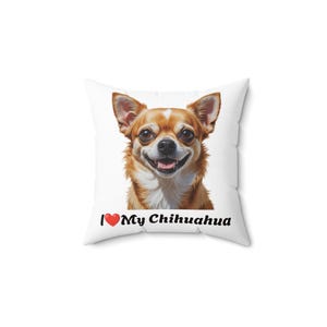 Chihuahua Square Pillow, Chihuahua Lovers Gift, Dog Pillow Decor, Pet Owners Present, Cute Dog Cushion, Animal Lover Home Decor