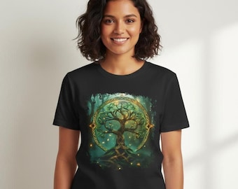 Camiseta del Árbol de la Vida Celta, Nudos, Camiseta Druida Pagana Irlandesa