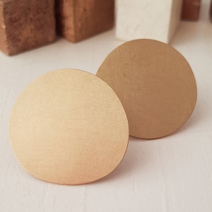 Oorbellen van mat messing: midden van de eeuw modern, sterlingzilver