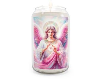 Archangel Chamuel Healer of Hearts Candle, 13.75oz - Spiritual Healing Meditation, Aromatherapy Gift, Relaxing Home Decor, Angelic Holiday