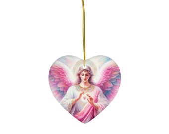 Archangel Chamuel Healer of Hearts Ceramic Ornament, 4 Shapes