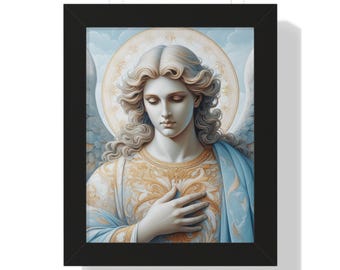 Archangel Raphael Framed Poster - Spiritual Wall Art, Religious Home Decor, Guardian Angel Poster, Christian Gift, Religious Poster