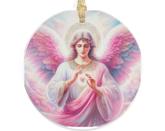 Archangel Chamuel, Healer of Hearts Christmas Ornament, Valentine's Day