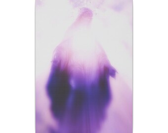 Queen of Angels Giclée Print Canvas, Mother Mary, Home Decor, Office Art, Altar Decor, Nursery Wall Art, Purple Pink White