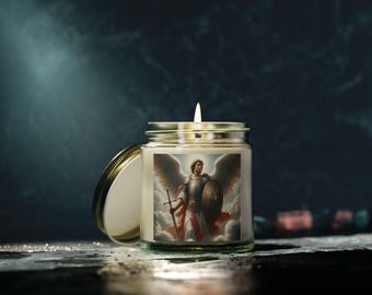 Archangel Michael Angel Scented Candle, Spiritual Aromatherapy, Relaxation Gift, Home Decor, Angelic Wall Art, Meditation
