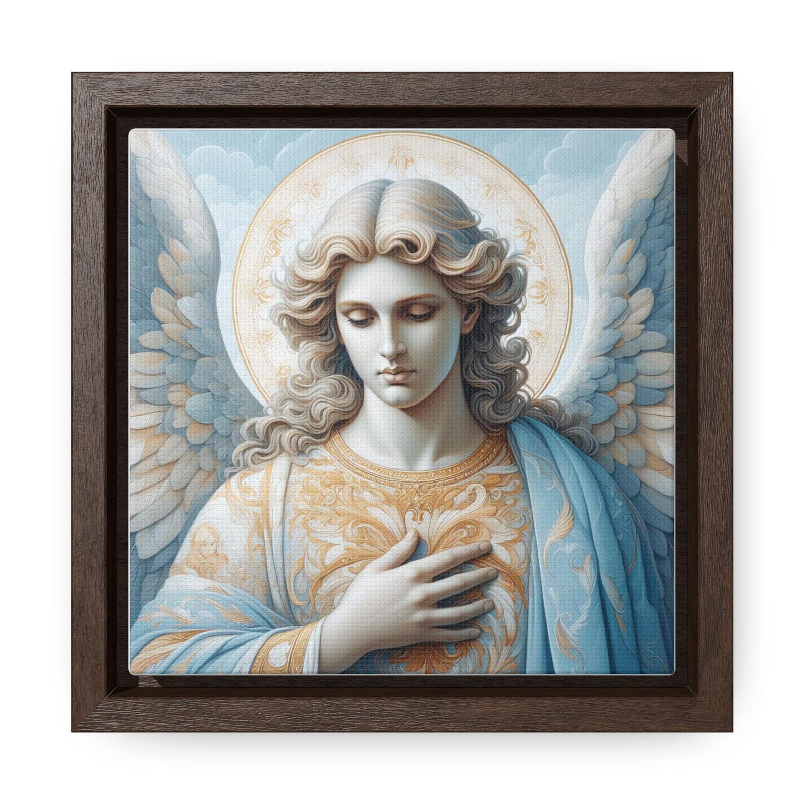 Archangel Raphael Square Frame, Spiritual Angel Wall Art, Healing ...
