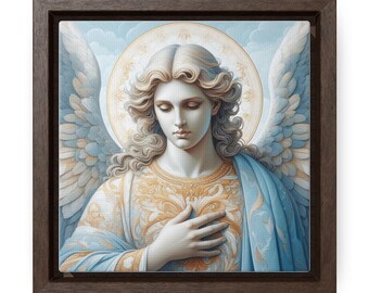 Archangel Raphael Square Frame, Spiritual Angel Wall Art, Healing Guardian Angel Decor, Religious Home Decor, Christian Gift, Religious Gift
