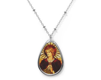 Archangel Uriel Oval Necklace