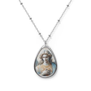 Archangel Raphael Oval Necklace