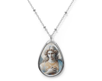 Archangel Raphael Oval Necklace