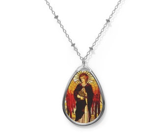 Archangel Uriel Oval Necklace