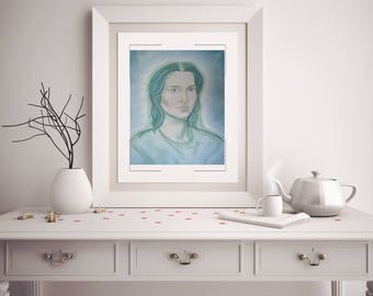 Archangel Raphael,  Angel Art Print, Healing, Angels  8 x 10 Giclee Print available only through WhiteRosePath on Etsy