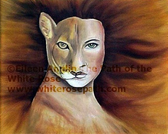 Cat's Eye, Cougar Spirit,  Animal Spirit Art Print 8 x 10 Giclee available only through WhiteRosePath on Etsy