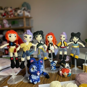 K Pop Demon Hunters dolls. Zoey, Rumi, Mira, Derpy and Sussie. Crocheted/Amigurumi. Get your favorite. Discount for multiple dolls.