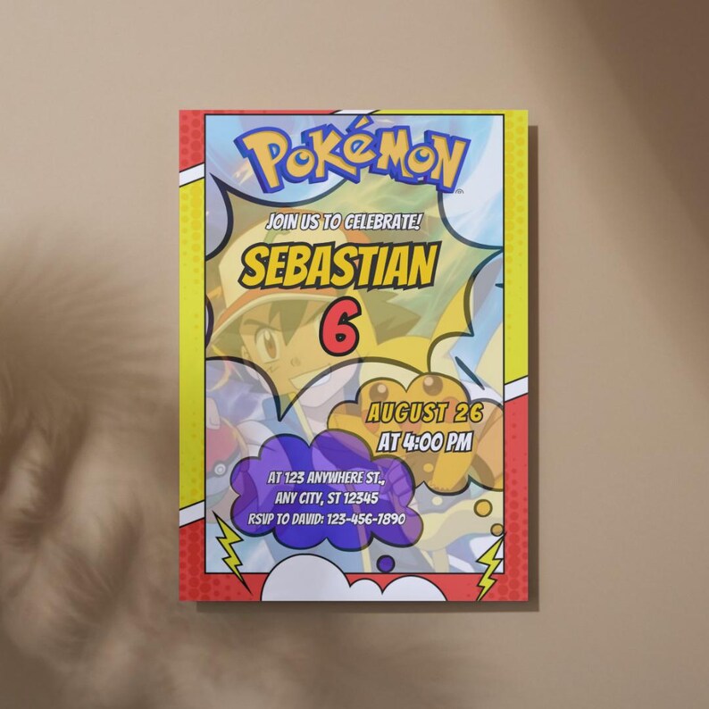 Pokemon Birthday Invitation Template - Editable Digital Invite ...