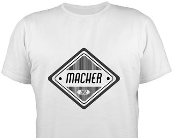 Herren T-Shirt "Macher" schwarz oder weiß - Fruit of the Loom Super Premium