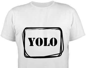 Herren T-Shirt "Yolo" schwarz oder weiß - Fruit of the Loom Super Premium