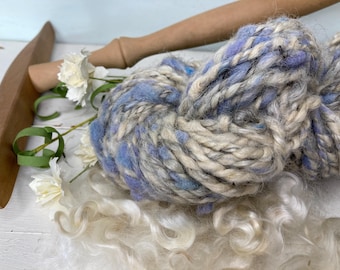 Hand Spun Art Yarn, Bulky Handspun Yarn, Thick Hand Spun, Novelty Yarn, Indie Dyed Hand Spun, Mixed Media Fibers, Chunky Wool Yarn