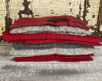 Felted Wool Sweater Fabric Scraps-Recycled Wool Sweater-DeStash Wool Scrap Lot-Upcycled Wool Remnants