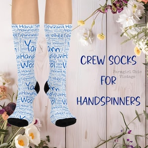 Handspinner Geschenk, Wort Kunst Crew Socken, Handgesponnenes Wollgarn, Faser Künstler Geschenk, handgesponnenes Garn, Art Yarn Maker