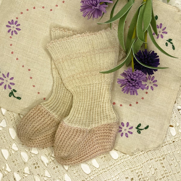 Antique Baby Socks, Crocheted Baby Socks, Baby Girl Layette, Baby Knit Stockings, Antique Baby Booties, Infant Girl Socks, Nursery Decor