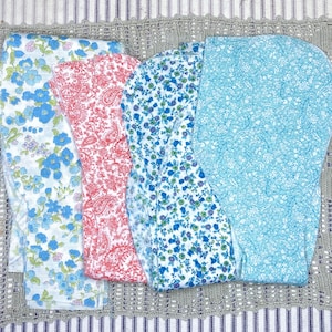Vintage Fabric Scraps Lot, Slow Stitching Cutter Fabric Lot, Floral Scrap Fabric, Remnants Bundle, Junk Journal Textile