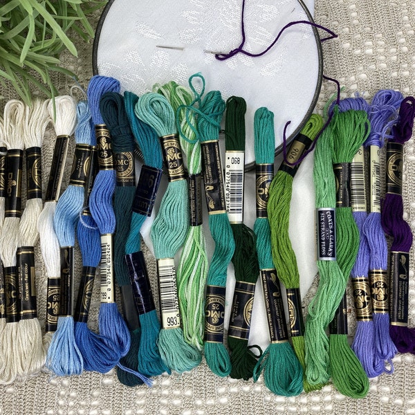 Embroidery Floss Lot, Slow Stitching, DMC Embroidery Floss, Vintage Embroidery Thread, Cross Stitch Set, Colorful Floss, Modern Hoop Art