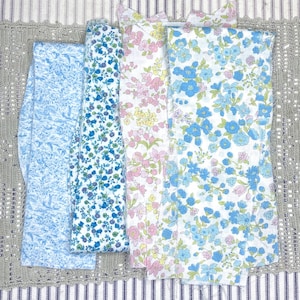 Vintage Fabric Scraps Lot, Slow Stitching Cutter Fabric Lot, Floral Scrap Fabric, Remnants Bundle, Junk Journal Textile