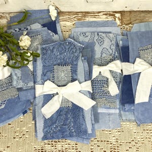 Vintage Fabric Scraps Lot, Hand Dyed Fabric, Textured Fabric Squares, Crochet Lace, Slow Stitching, Slow Stitch, Applique, Mixed Media