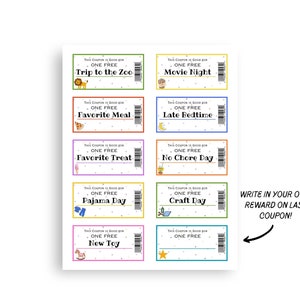 Kids Reward Coupons, Printable Reward Coupons, Coupon Book for Kids ...