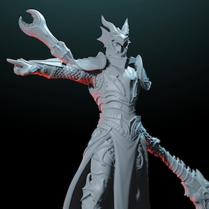 Human Paladin - Glaive | TTRPG 3D-Printed Minis | Hero Character | Dungeons and Dragons | DnD | Fantasy Figures | For Players