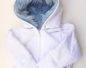 Baby Monster Hoodie - White and blue - 12 months - monster hoodie, horned sweatshirt, infant jacket