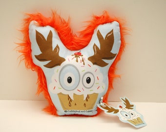 Cupcake Monster Pillow - Small Orange