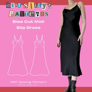 Bias Cut Midi Slip Dress Pattern / Digital PDF Sewing Pattern / Women's Dress Pattern / Sizes XXS-XXL / Instant Download /Trendy 2025
