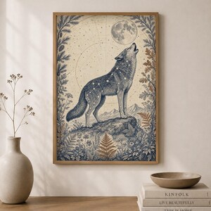 Wolf Constellation Print, Antique Celestial Star Chart, Lupus Astronomy Art (Digital Download)