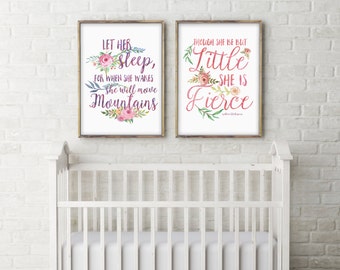 Shakespeare quote girls room wall art Baby girl Set of 2 Nursery decor watercolor Quote art prints art print decoration girl nursery art