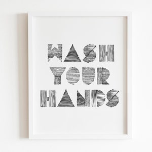 Wash your hands | Bathroom Printable art | kitchen hygiene | Printable wall art | kids children's Bathroom Sign | Bathroom Rules