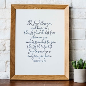 The Blessing | Modern calligraphy art print | The Lord bless you and keep you | Aaron's blessing art print | Wedding blessing art