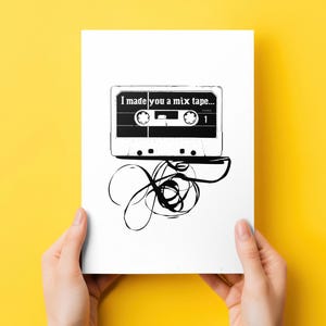 Mixtape Cassette Art Print: 1980s Music Poster (Digital Download)