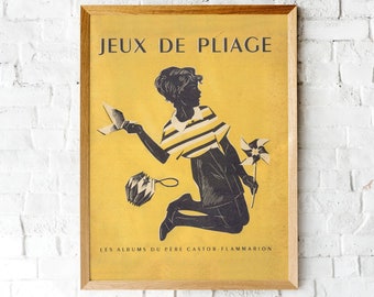 Vintage French 'Origami / Paper planes' Jeux de Pliage poster graphic art | Vintage Advertising Print | Antique Advertising poster Art