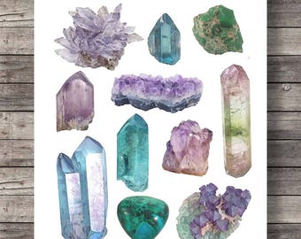 watercolor crystal etsy