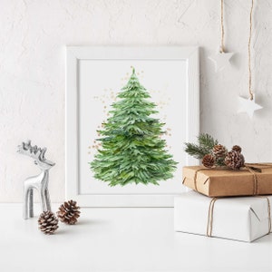 Christmas Tree Printable, O Holy Night, Carol Lyrics Watercolor ...