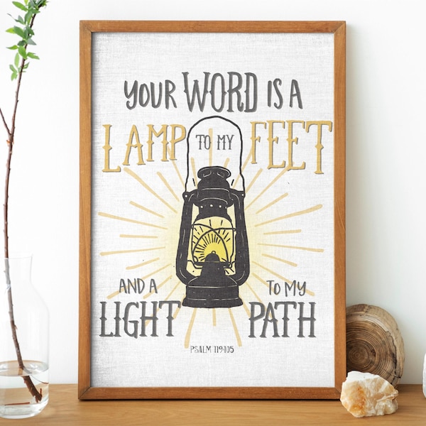 Bible verse | Your word is a light to my path | Psalm 119v105 | INSTANT DOWNLOAD