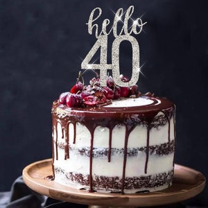 HELLO 40 SVG Schnittdatei 40.Geburtstag Kuchen Topper 40.Geburtstag Dekoration vierzigster Geburtstag Hallo vierzig sofort download