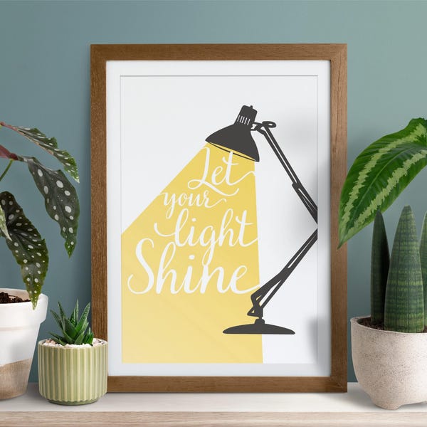 Let Your Light Shine Print: Christian Scripture Wall Art (Digital Download)